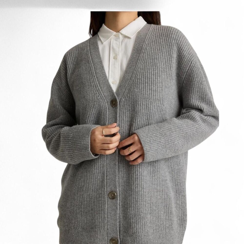 Quince Mongolian Cashmere Oversized Boyfriend Cardigan Sweater Size XS - Picture 7 of 7